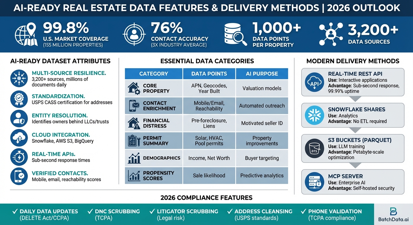 AI-Ready Real Estate Data: Essential Features and Delivery Methods for 2026