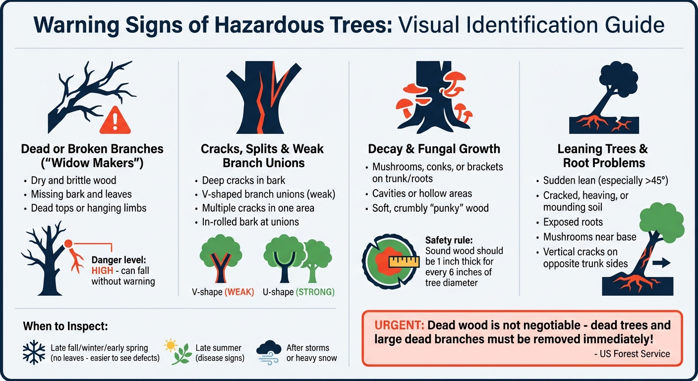 Visual Guide to Identifying Hazardous Tree Warning Signs