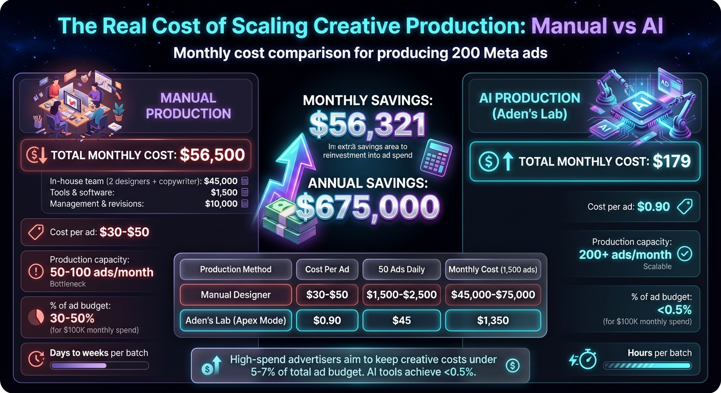 AI vs Manual Ad Production: Cost and Volume Comparison for Meta Advertisers