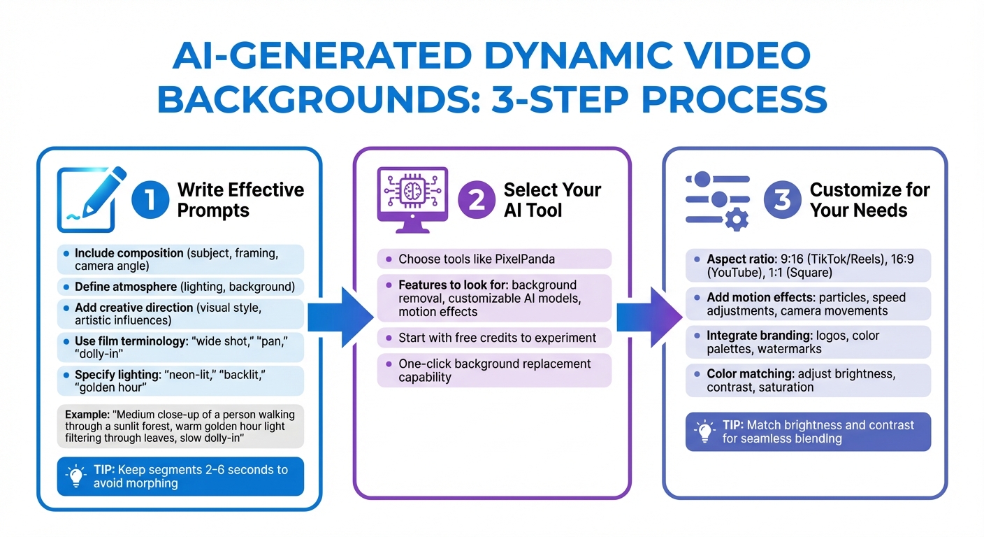 3-Step Process for Creating AI-Generated Dynamic Video Backgrounds