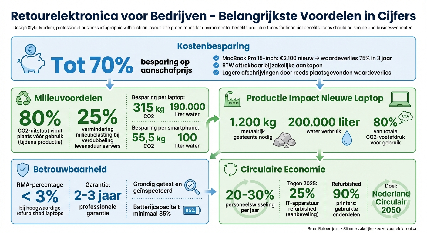 Retourelektronica voor bedrijven: besparingen en milieuvoordelen in cijfers