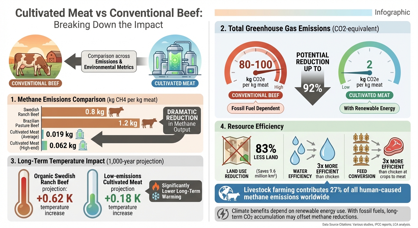 Cultivated Meat vs Conventional Beef: Emissions and Resource Comparison