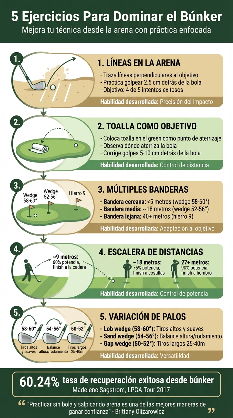 5 ejercicios efectivos para mejorar golpes de búnker en golf