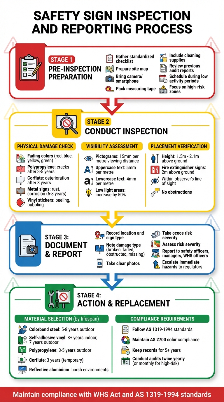 Safety Sign Inspection and Reporting Process Checklist