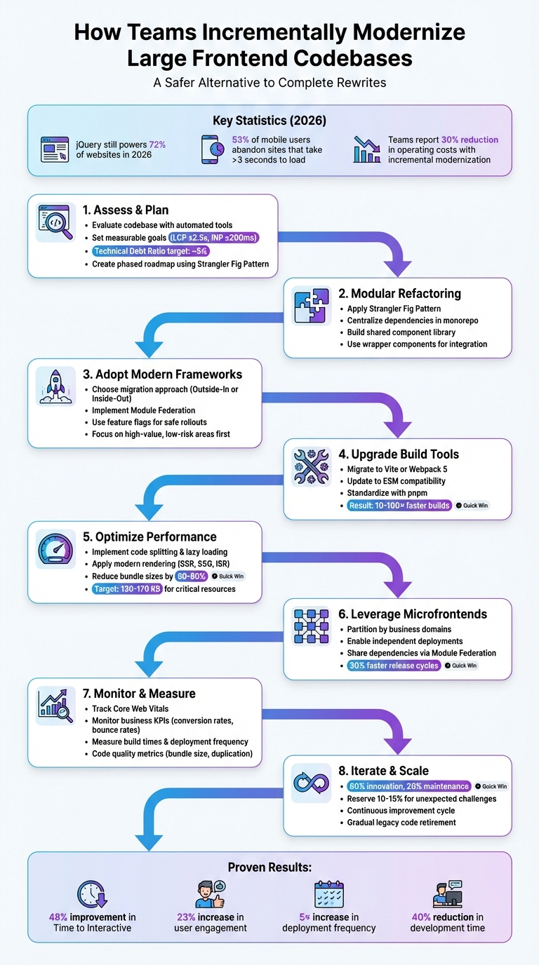 8-Step Frontend Modernization Process: From Assessment to Microfrontends