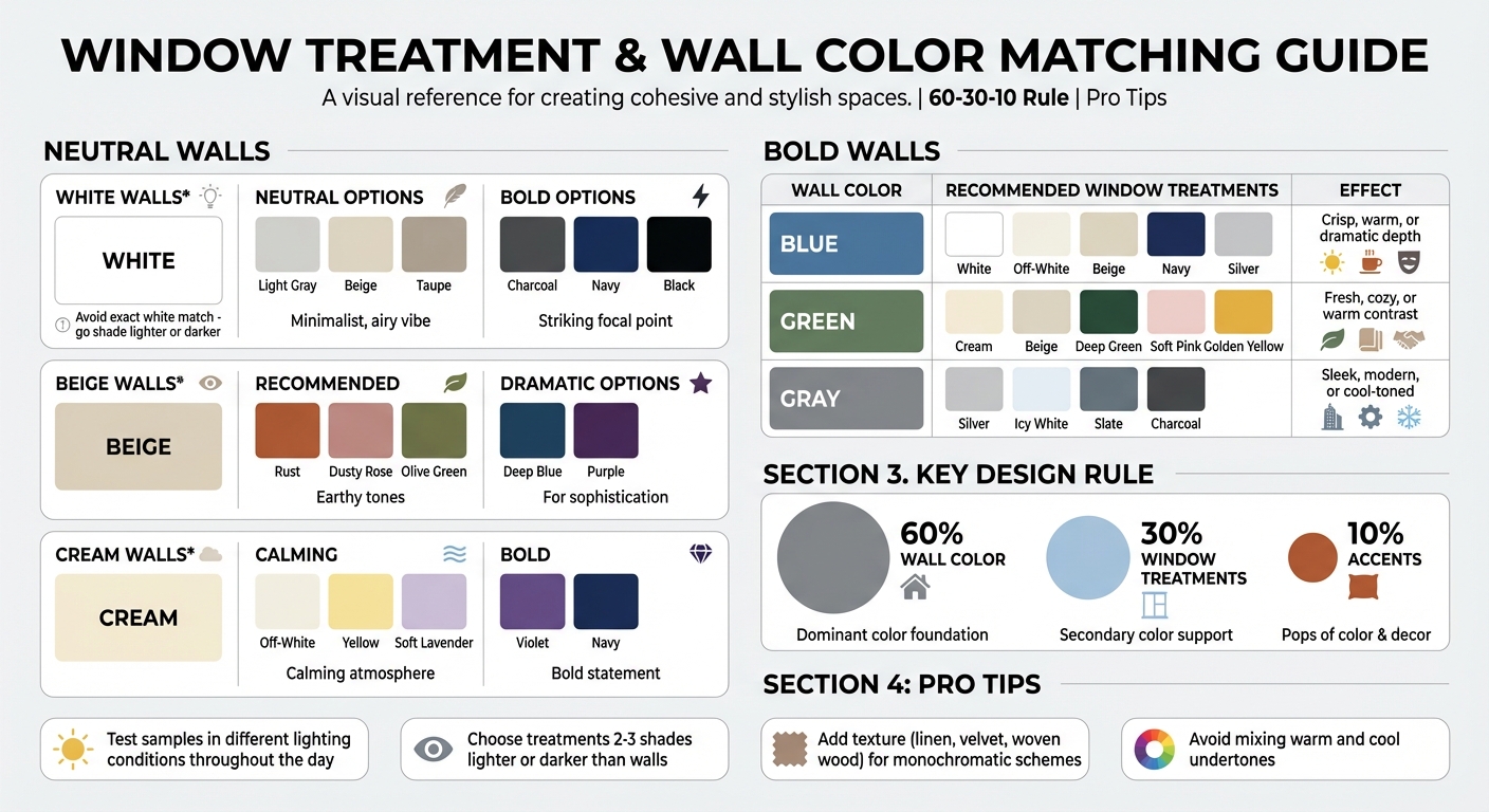 Window Treatment Color Matching Guide for Different Wall Colors