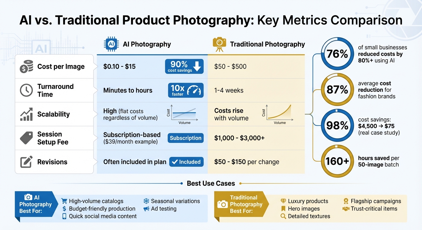 AI vs Traditional Product Photography: Cost, Speed and Scalability Comparison