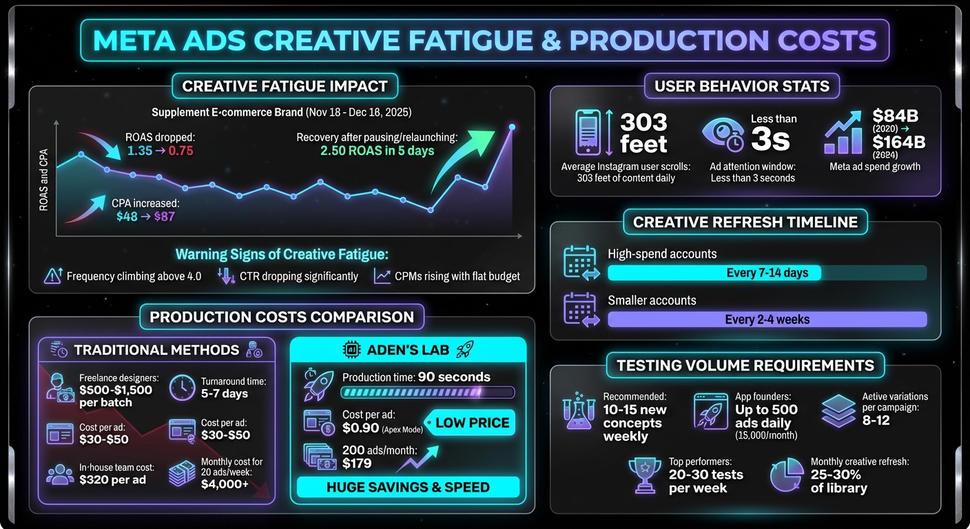 Meta Ads Creative Fatigue Statistics and Production Costs Comparison