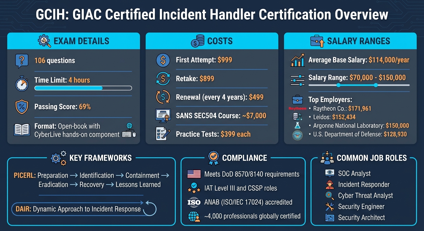 GCIH Certification Quick Reference: Costs, Exam Details, and Salary Ranges