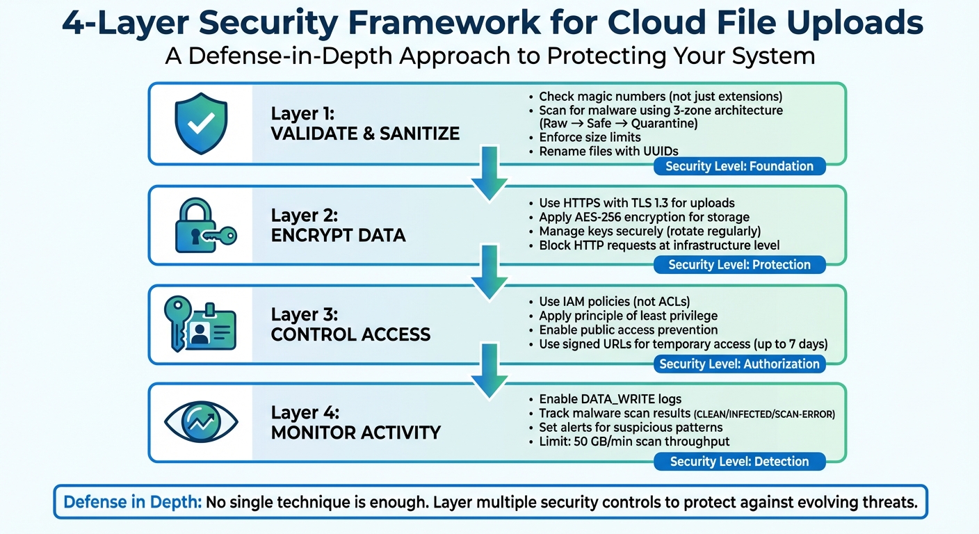4-Layer Security Framework for Cloud File Uploads