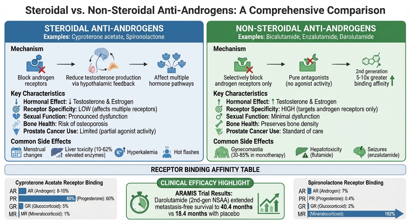 Steroidal vs Non-Steroidal Anti-Androgens: Key Differences and Receptor Binding Affinities