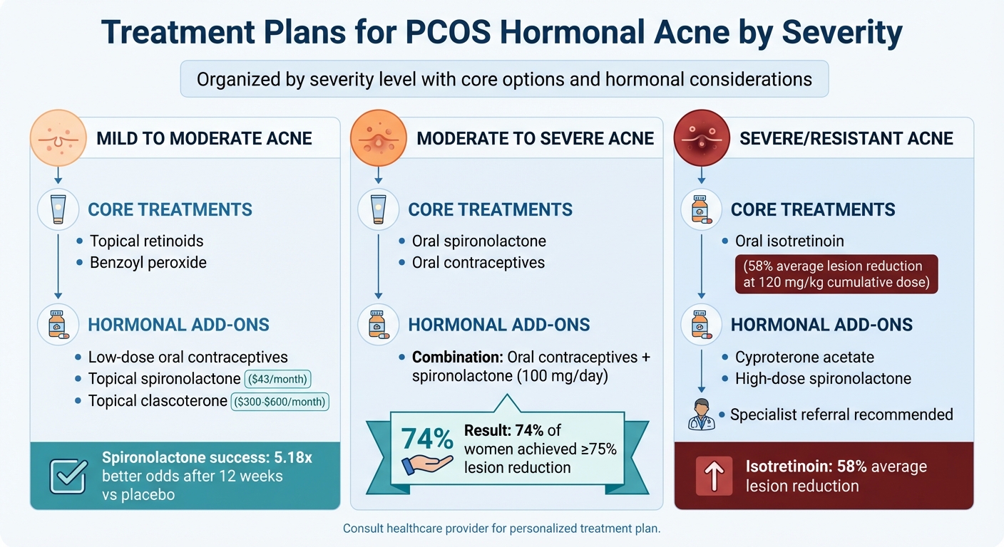 PCOS Hormonal Acne Treatment Options by Severity
