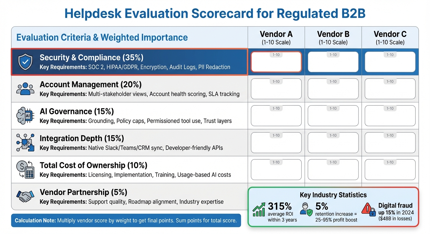 Helpdesk Evaluation Scorecard for Regulated B2B Industries