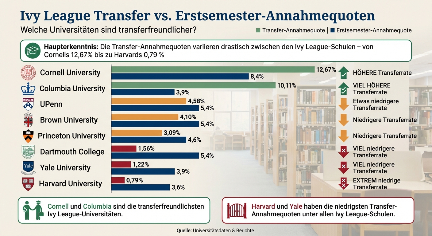 Ivy League Transfer Acceptance Rates Comparison: Cornell to Harvard