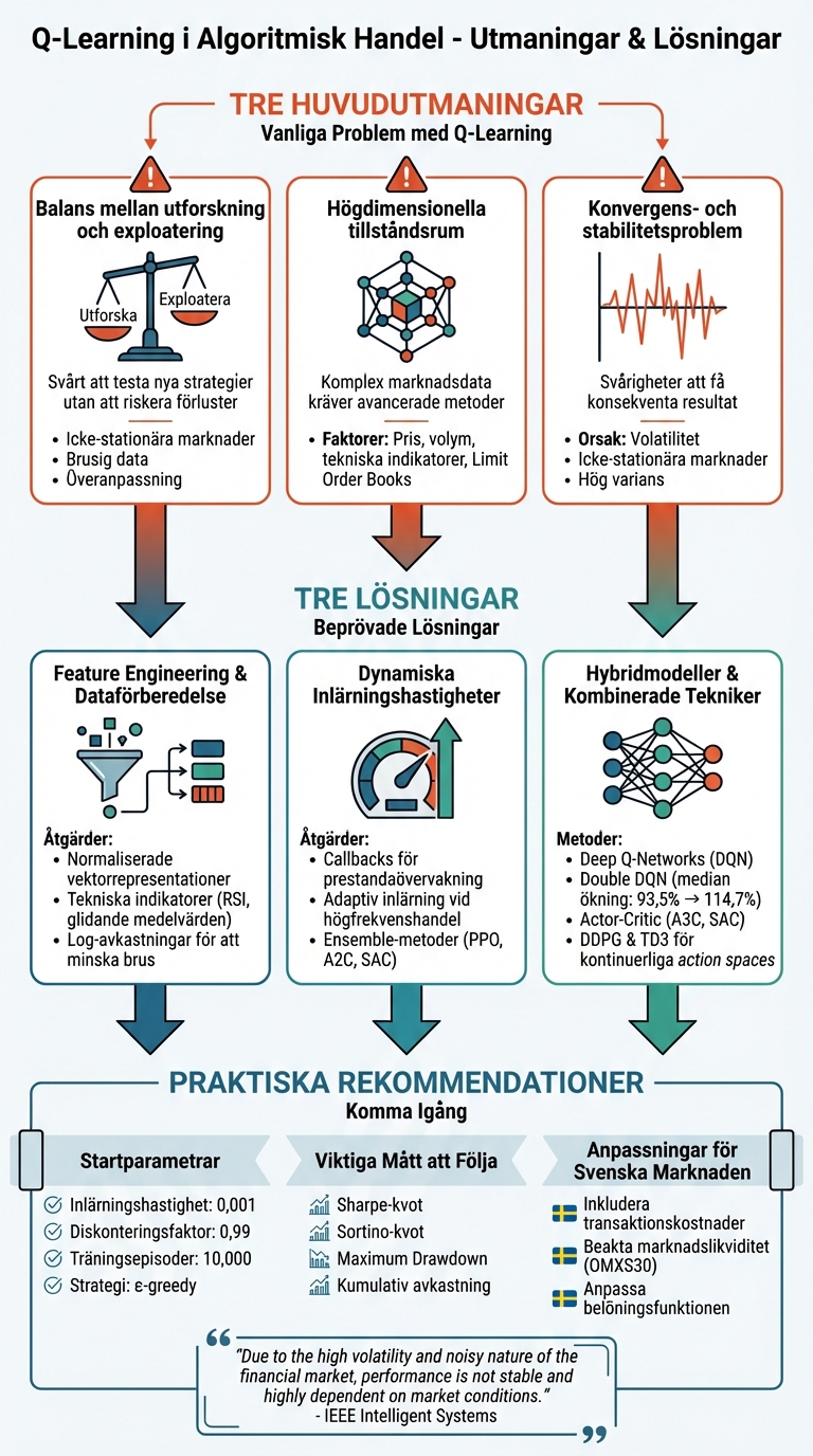 Q-Learning utmaningar och lösningar i algoritmisk handel