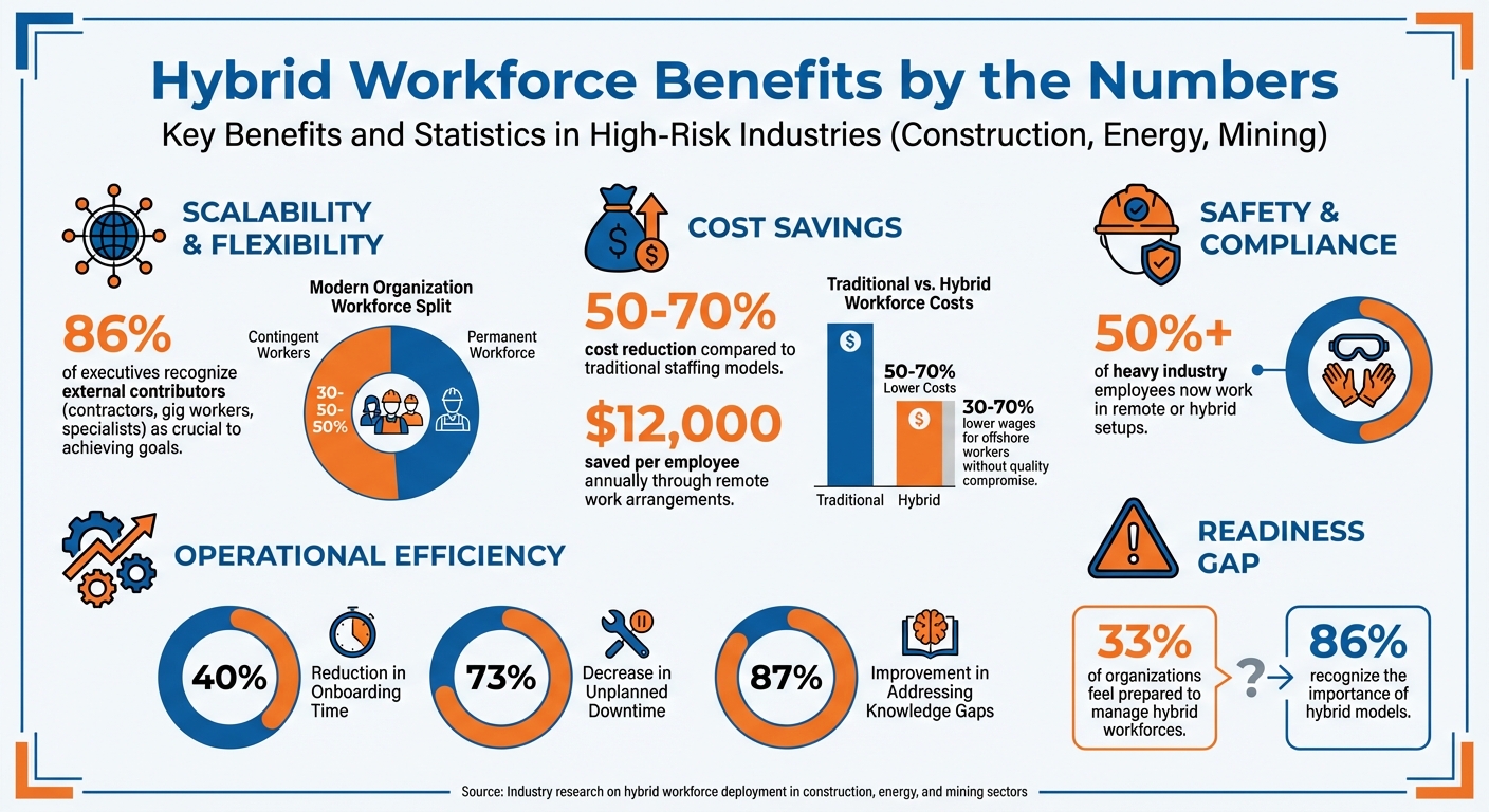 Hybrid Workforce Model Benefits: Cost Savings, Safety, and Scalability Statistics