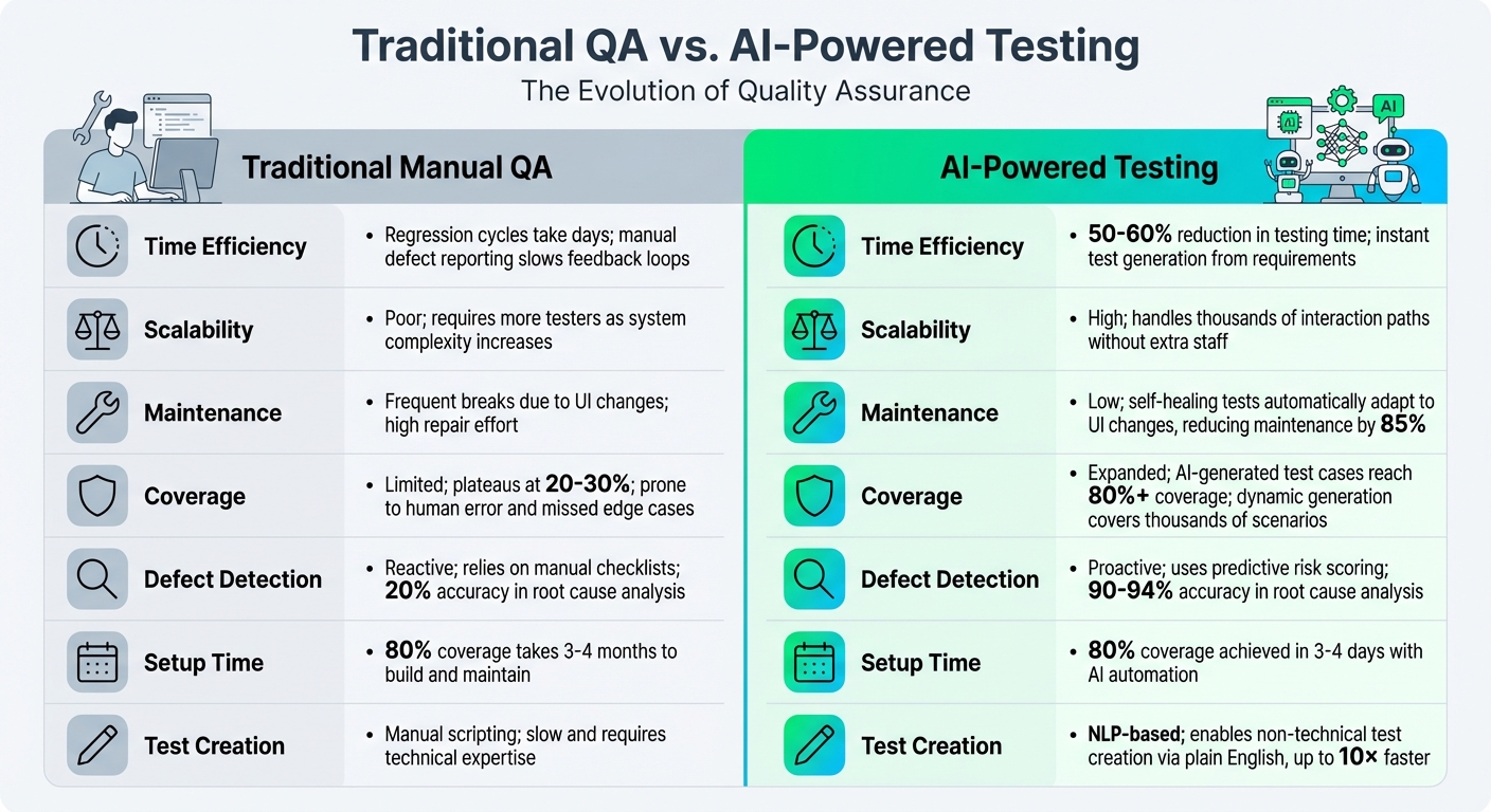 Traditional QA vs AI-Powered Testing: Key Metrics Comparison
