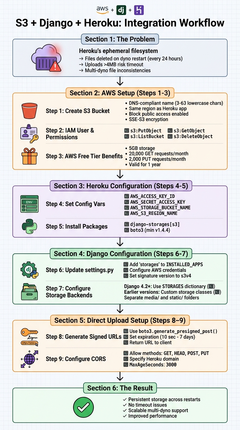 Django S3 Integration on Heroku: Complete Setup Workflow