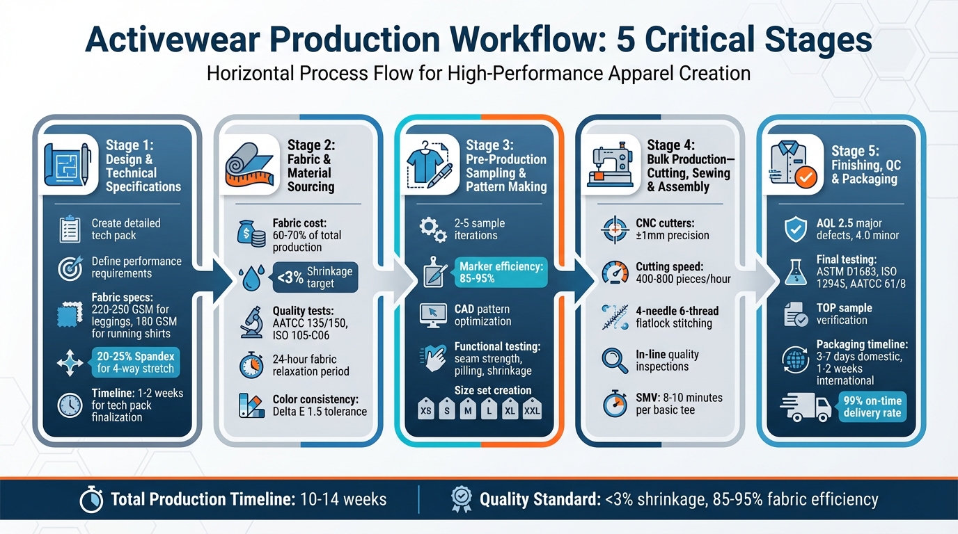 5-Stage Activewear Production Workflow from Design to Delivery