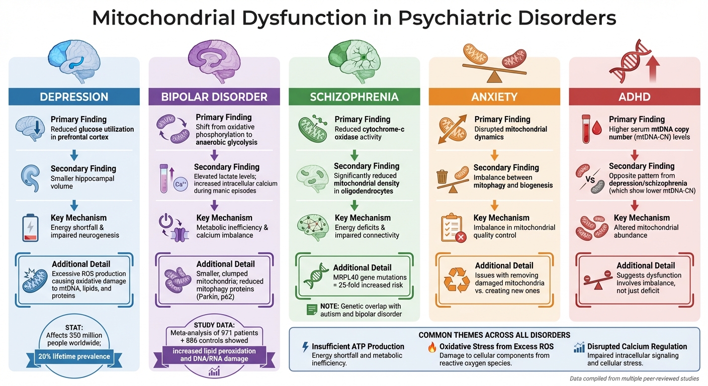 Mitochondrial Dysfunction Across Major Psychiatric Disorders