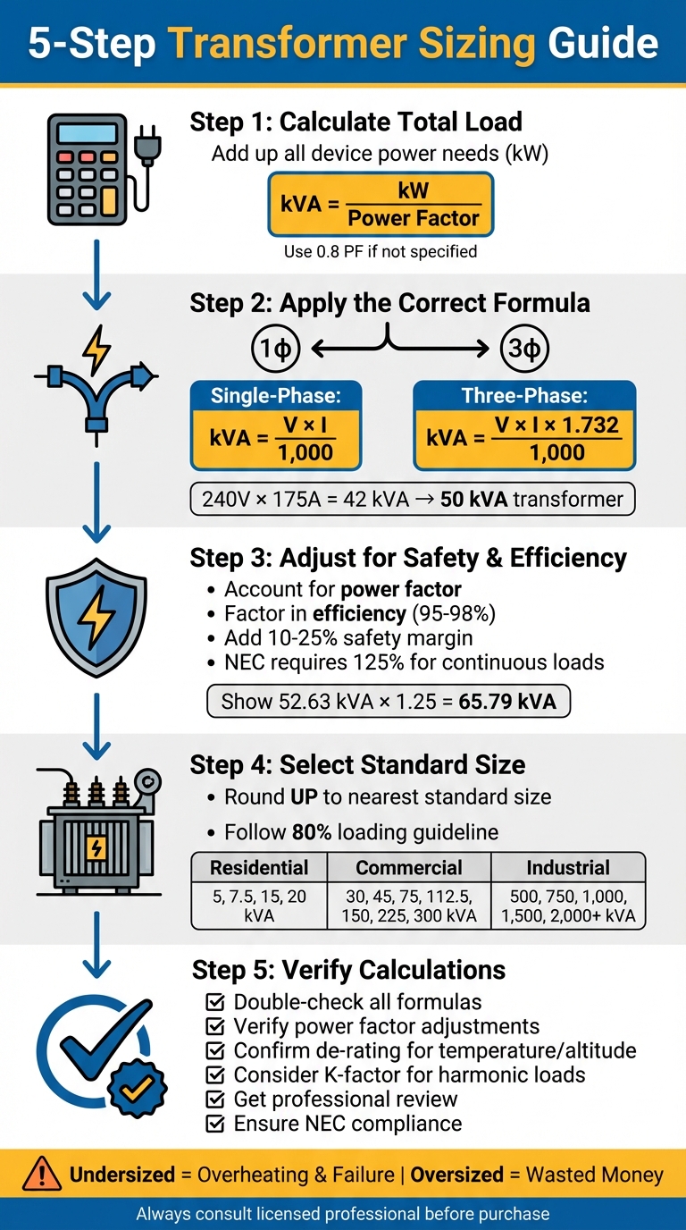 5-Step Transformer Sizing Process Guide
