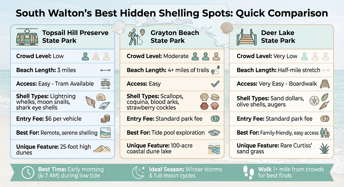 South Walton Hidden Shelling Locations Comparison Guide