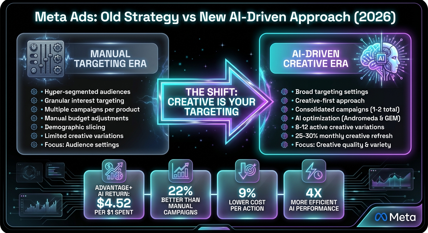 Old vs New Meta Ads Strategy: Manual Targeting vs AI-Driven Creative Approach 2026