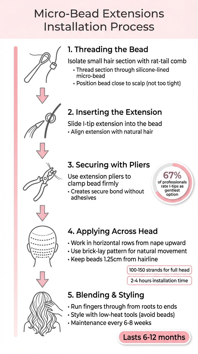 Micro-Bead Hair Extensions Installation Process: 5 Essential Steps