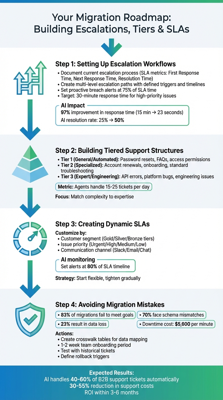 4-Step Migration Process: Escalations, Tiers, and SLAs Setup