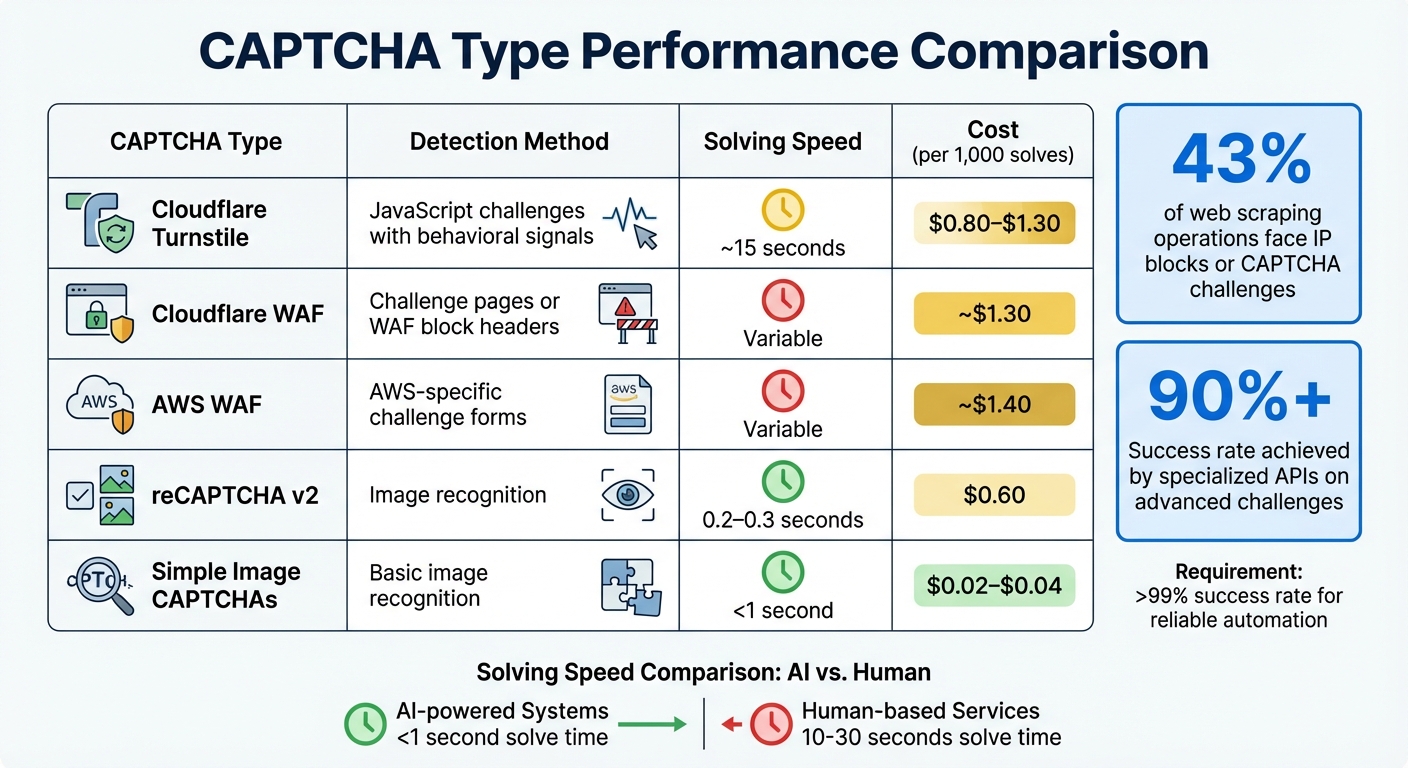 CAPTCHA Solving API Performance Comparison: Speed, Cost, and Success Rates by Type