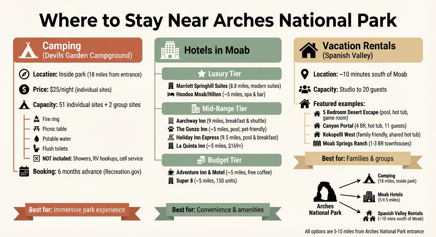 Arches National Park Accommodation Comparison Guide