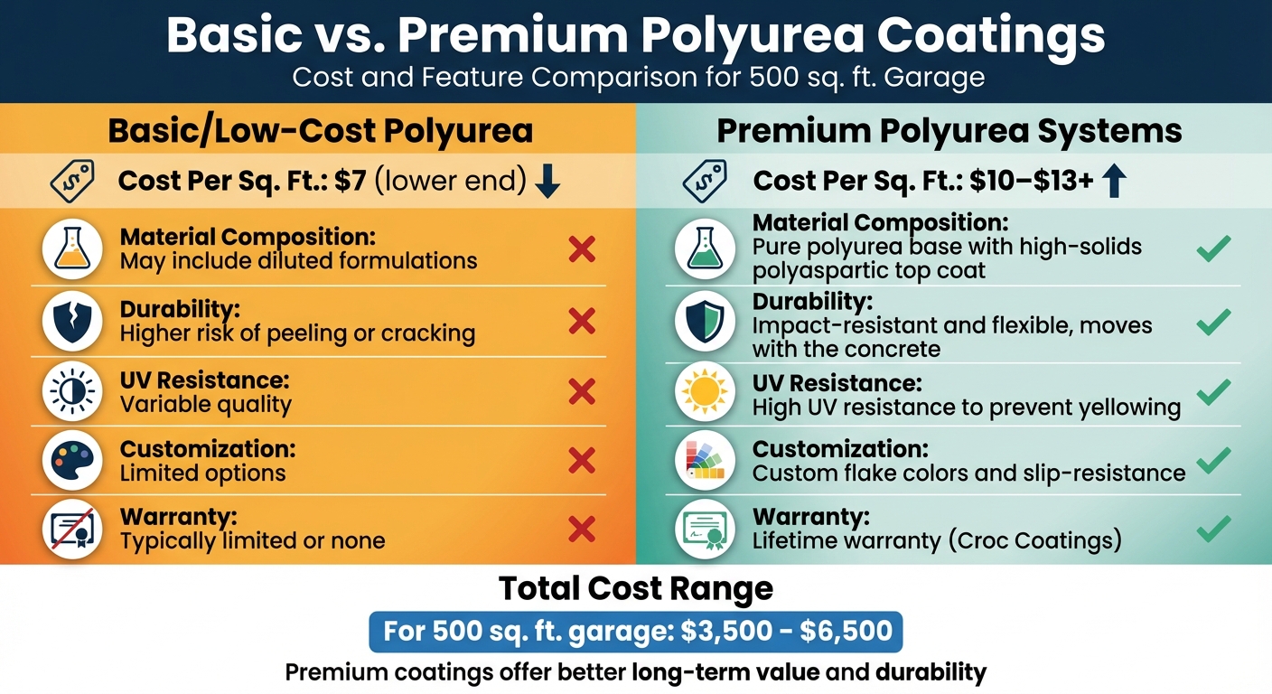 Polyurea Coating Cost Per Square Foot: What Impacts Pricing? 1 Basic Vs Premium Polyurea Coating Comparison Chart