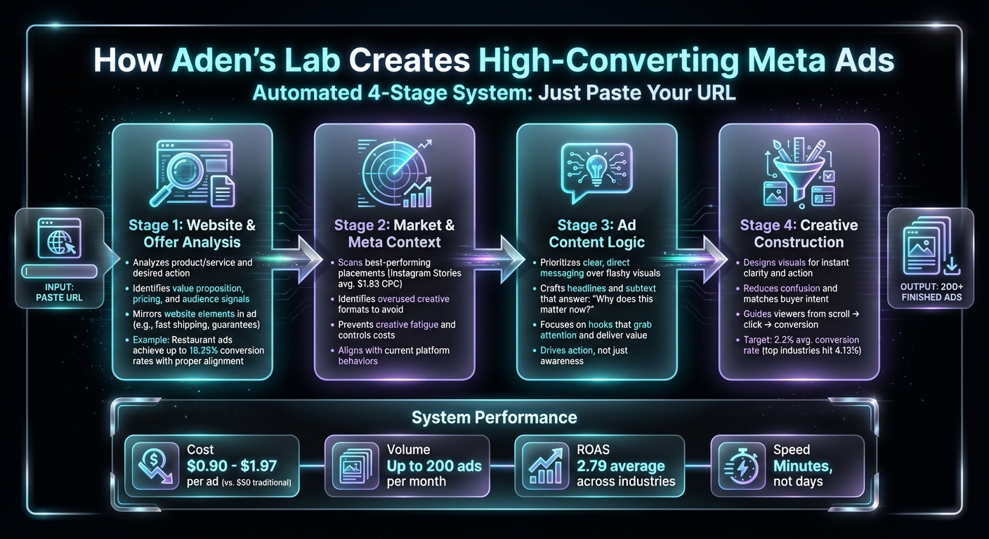 Aden's Lab 4-Stage Ad Creation System: From Website Analysis to High-Converting Meta Ads