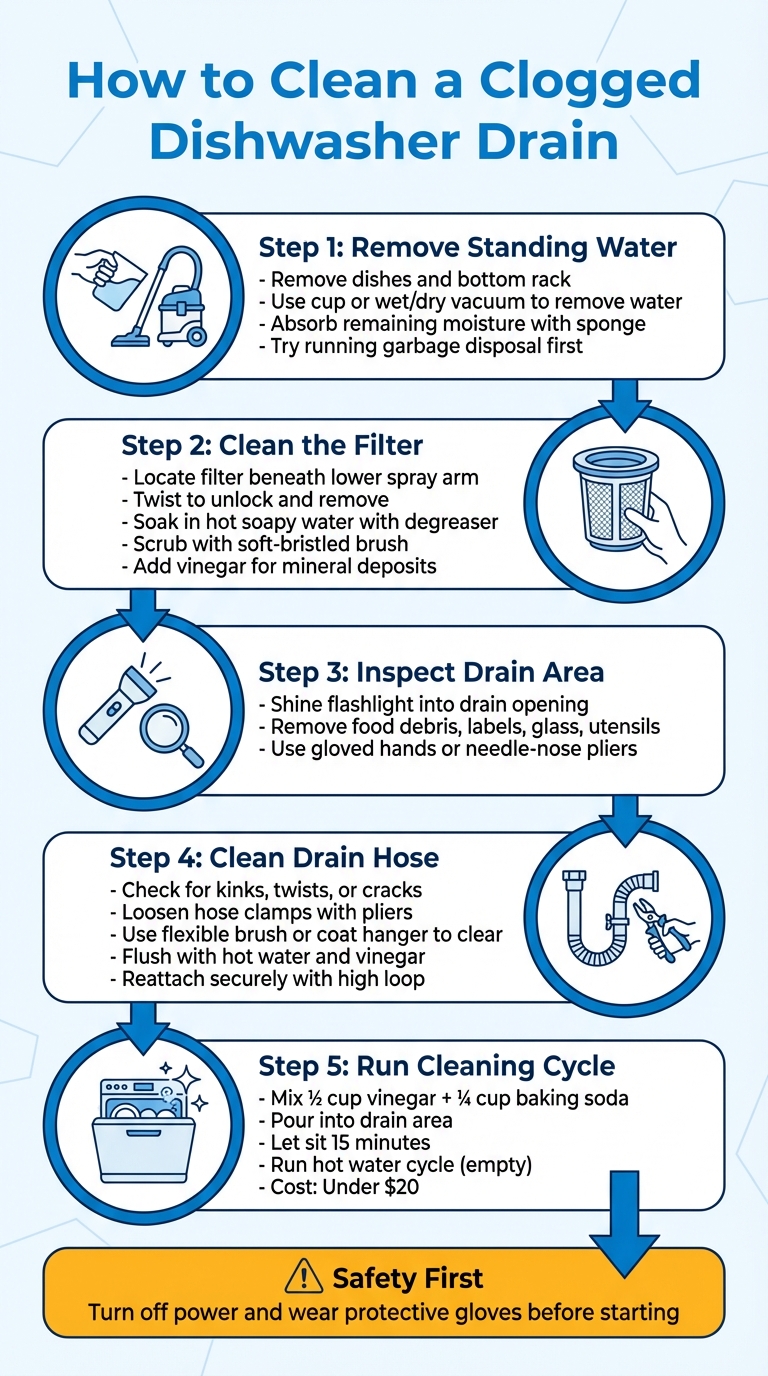 5-Step Guide to Clean a Clogged Dishwasher Drain