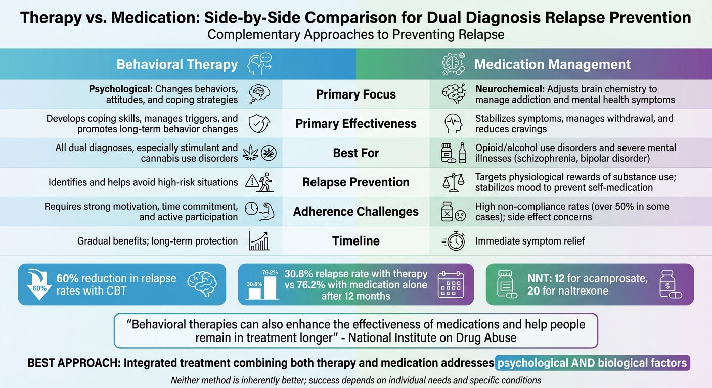 Therapy vs Medication for Dual Diagnosis Relapse Prevention