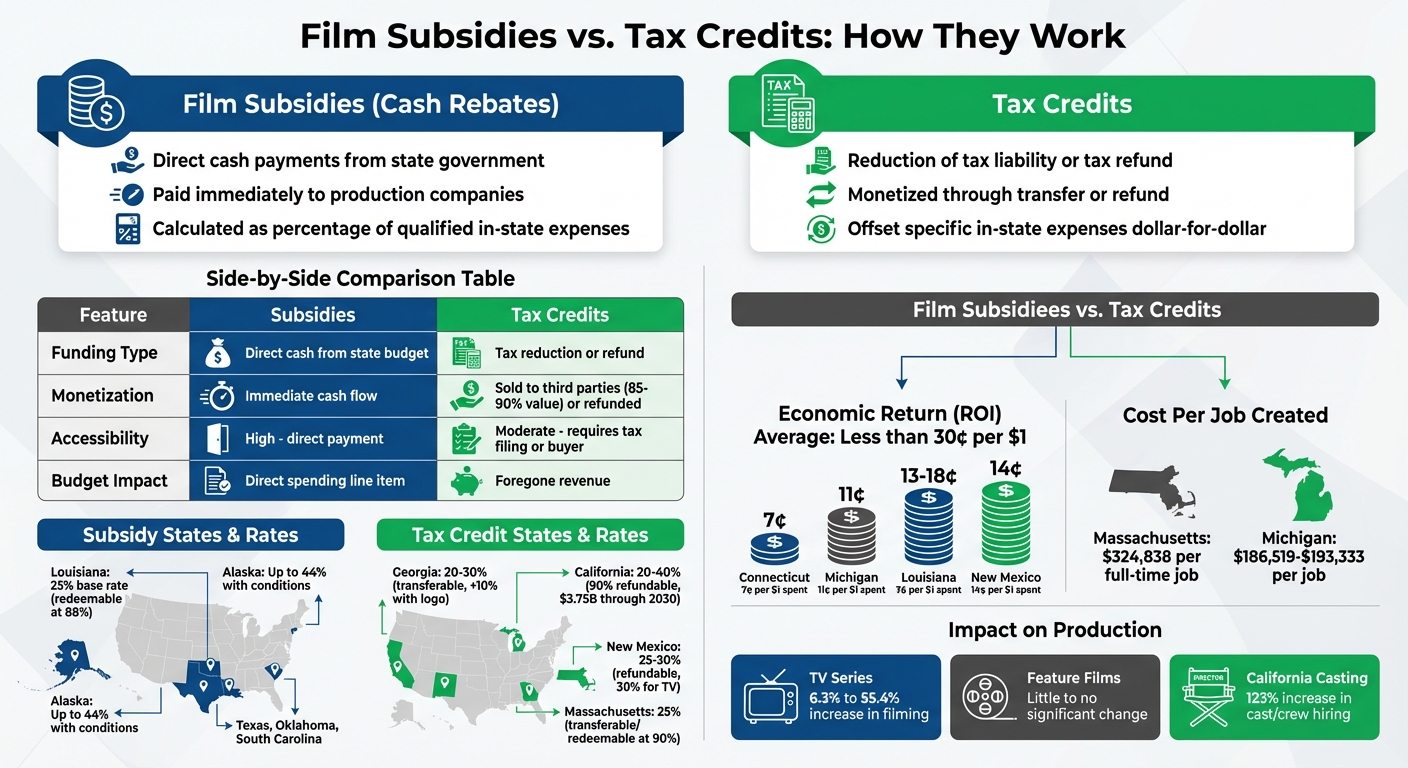 Film Subsidies vs Tax Credits: Complete Comparison Guide