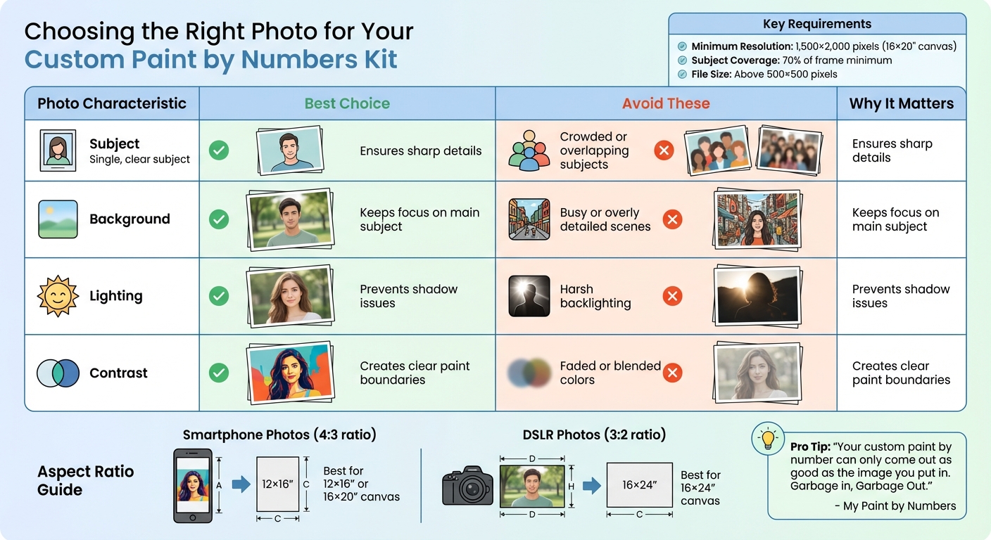 Photo Selection Guide for Custom Paint by Numbers Kits