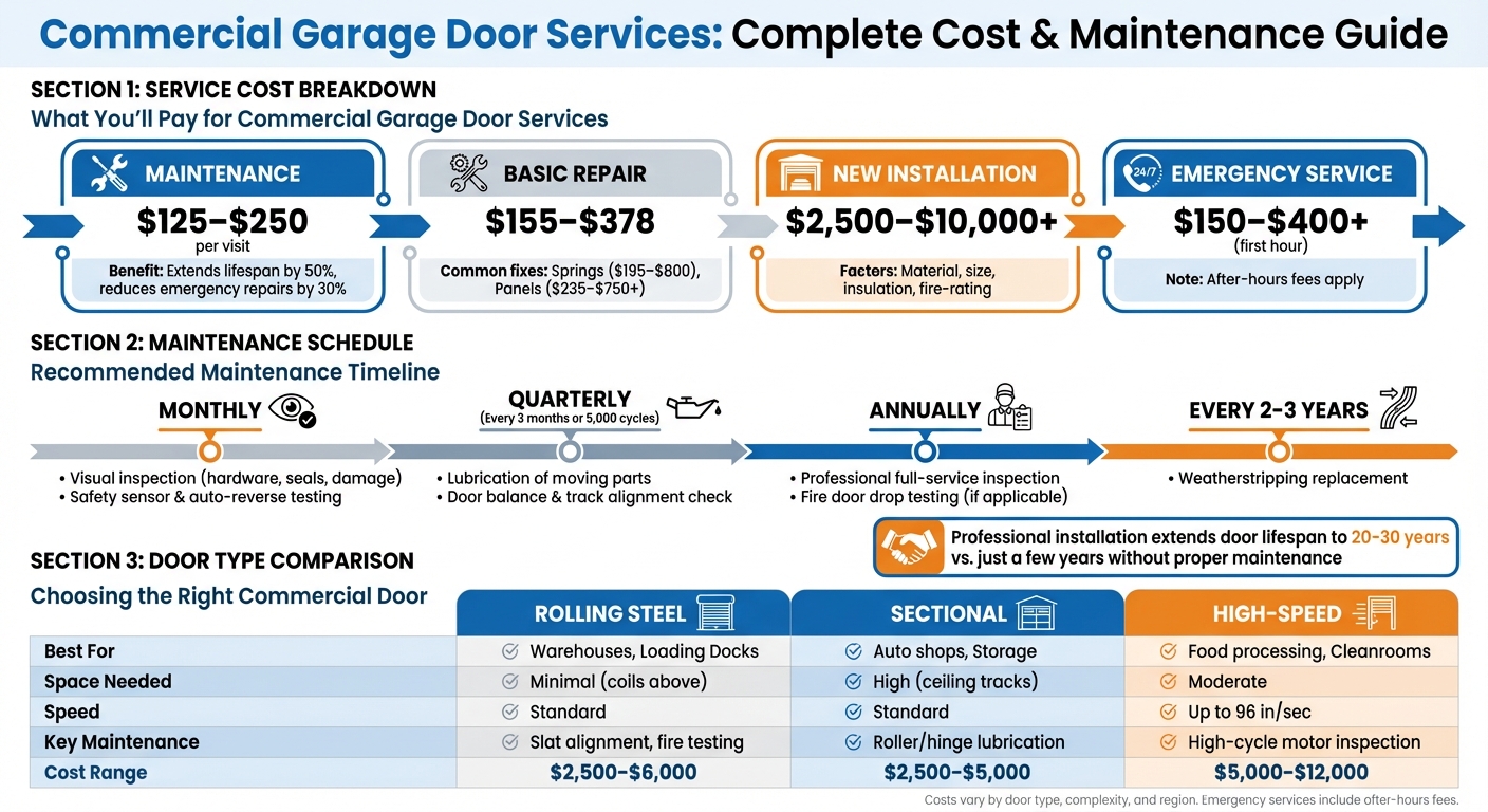 Commercial Garage Door Service Costs and Maintenance Schedule Guide