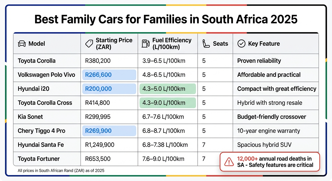 Best Family Cars South Africa 2025: Price, Fuel Efficiency & Features Comparison