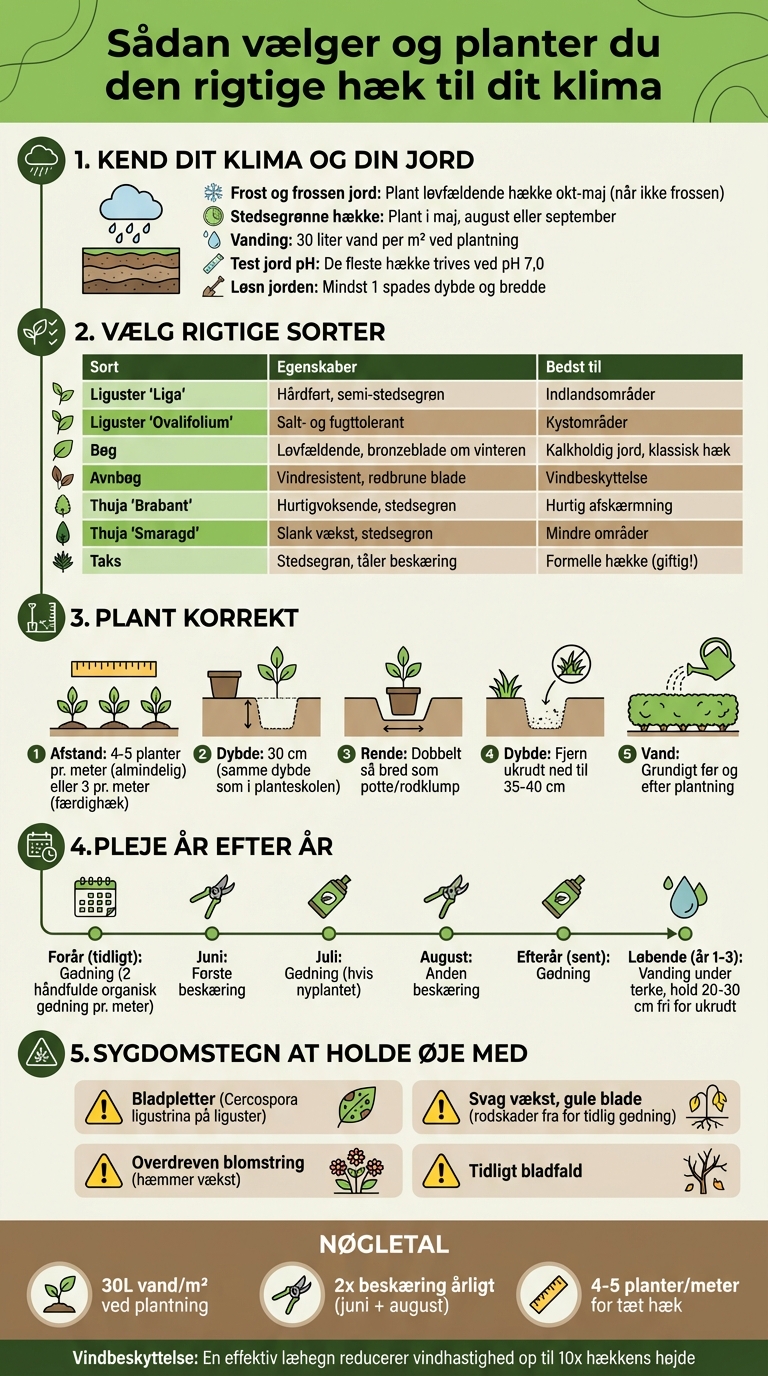 Guide til valg og plantning af hækplanter i Danmark
