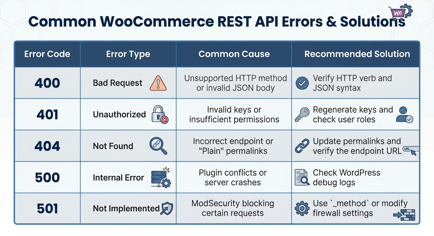 WooCommerce REST API Common Errors and Solutions Guide