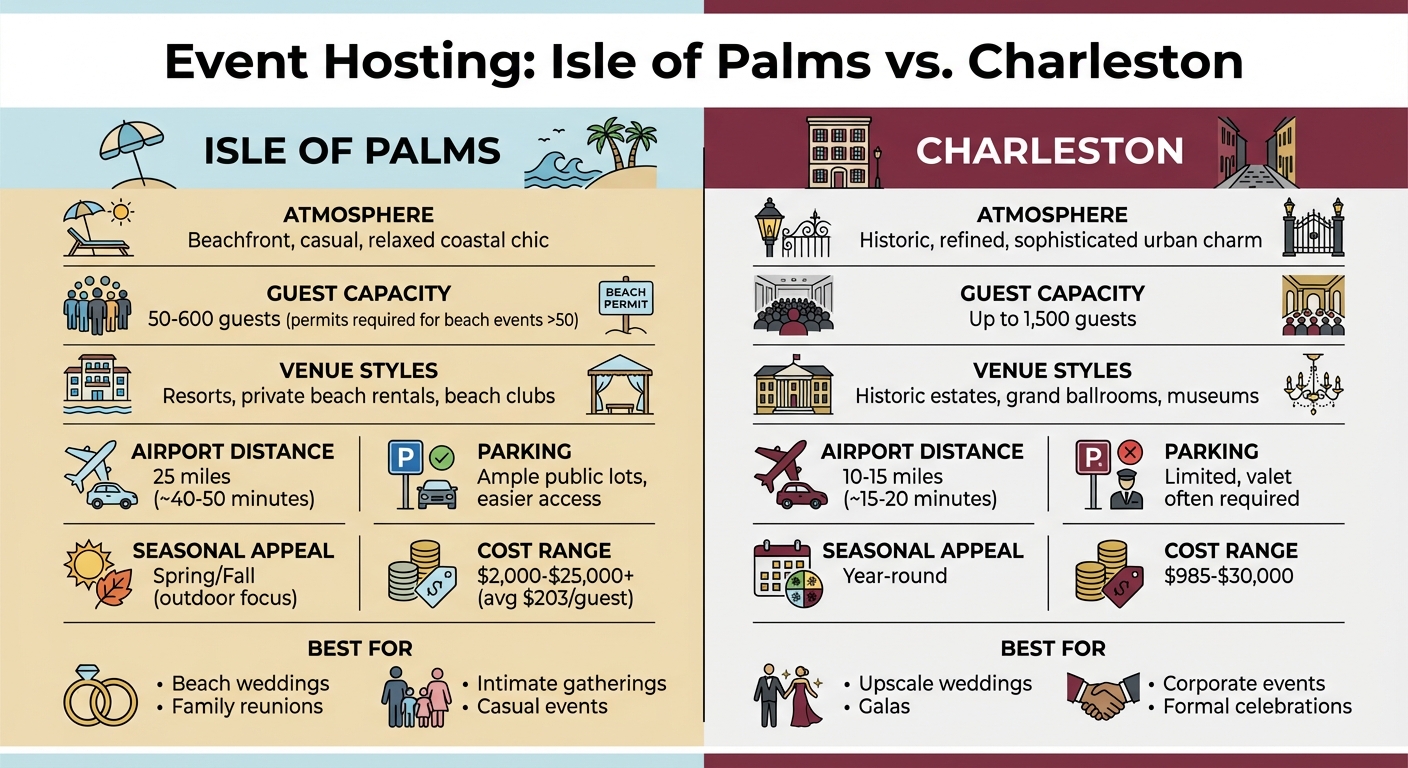 Isle of Palms vs Charleston Event Venue Comparison Guide