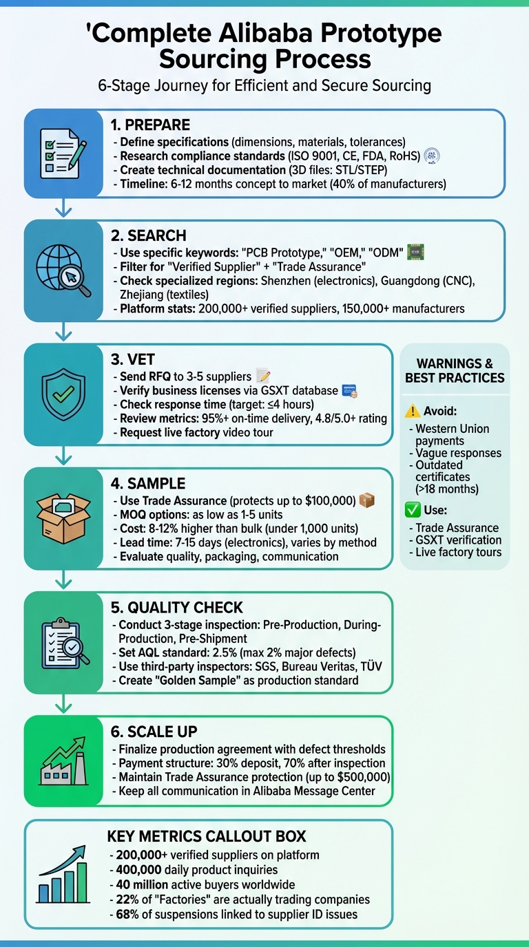 Complete Alibaba Prototype Sourcing Process: From Search to Production