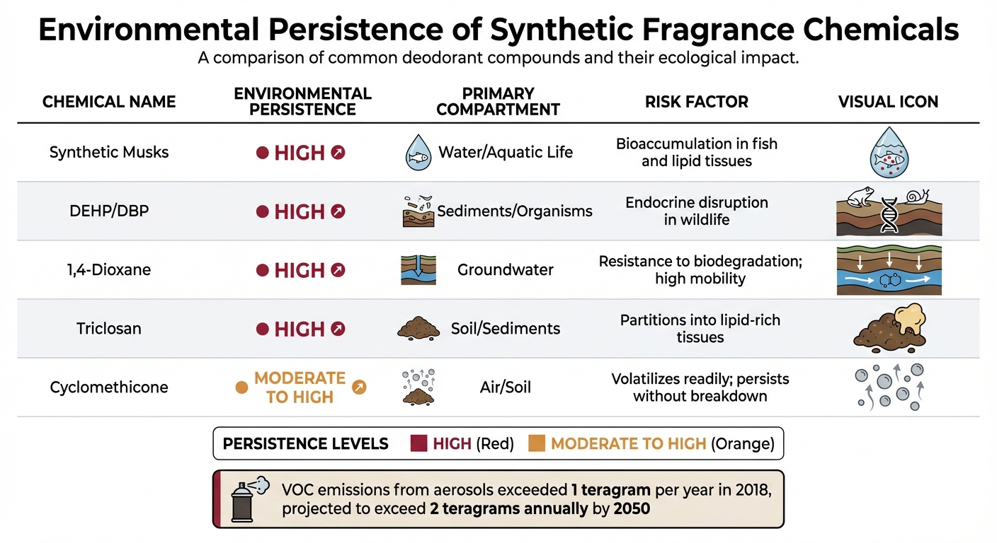 Environmental Persistence and Risk Factors of Common Synthetic Fragrance Chemicals