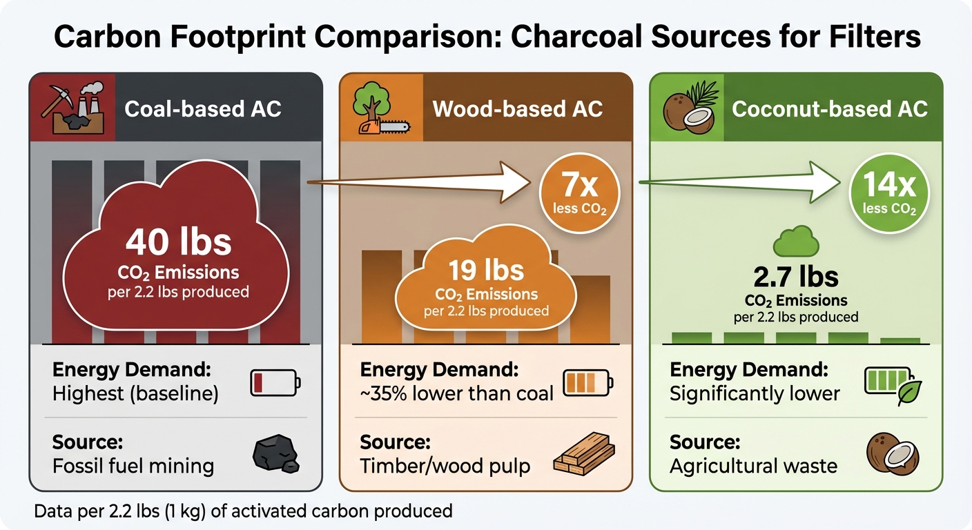CO2 Emissions Comparison: Coconut Shell vs Wood vs Coal Charcoal