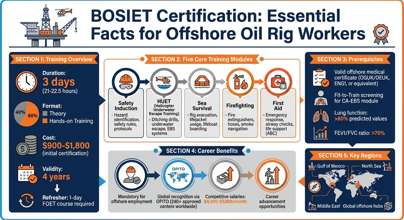 BOSIET Certification Quick Reference Guide for Offshore Workers