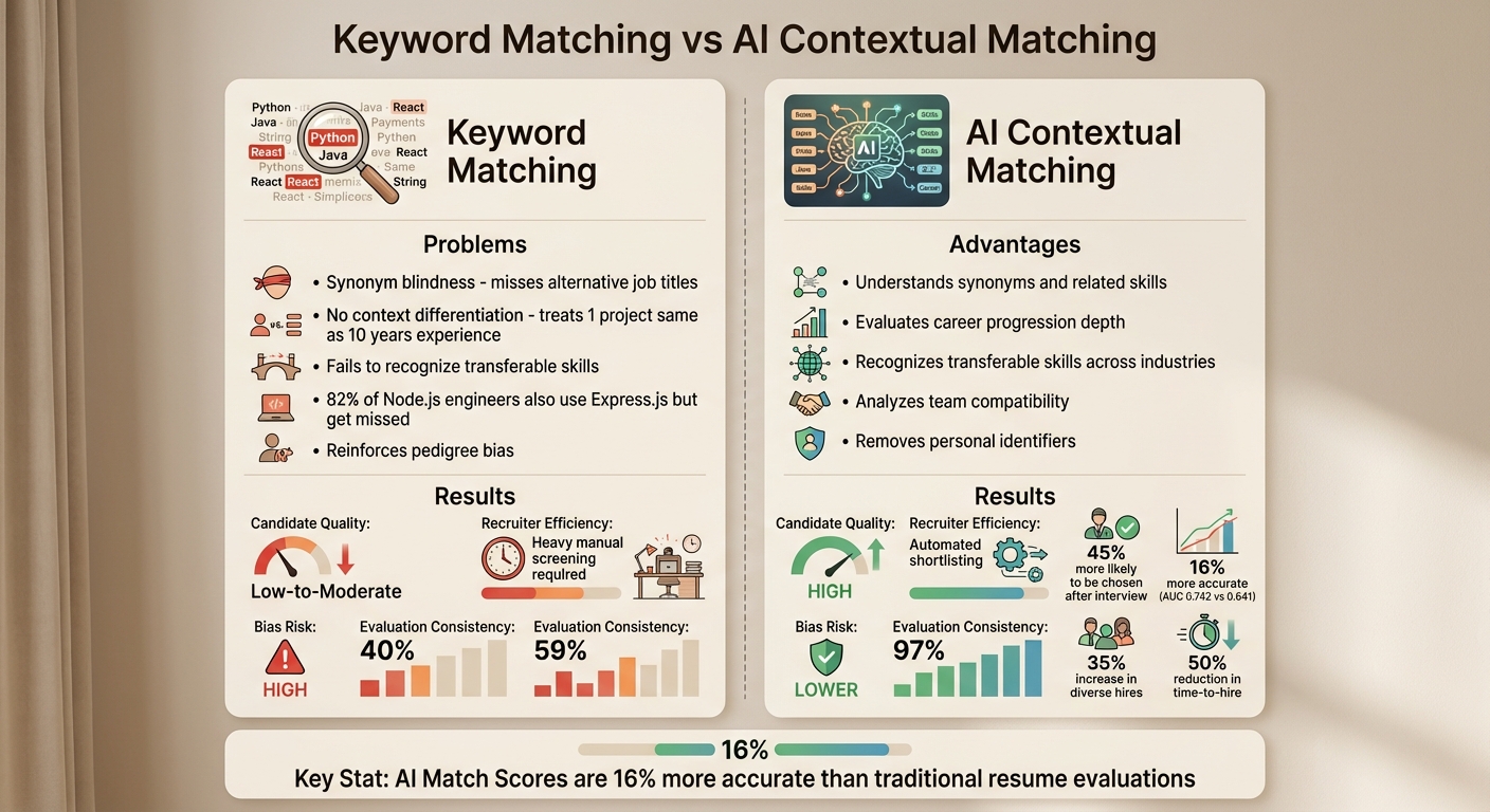 Keyword Matching vs AI Contextual Matching in Developer Recruitment