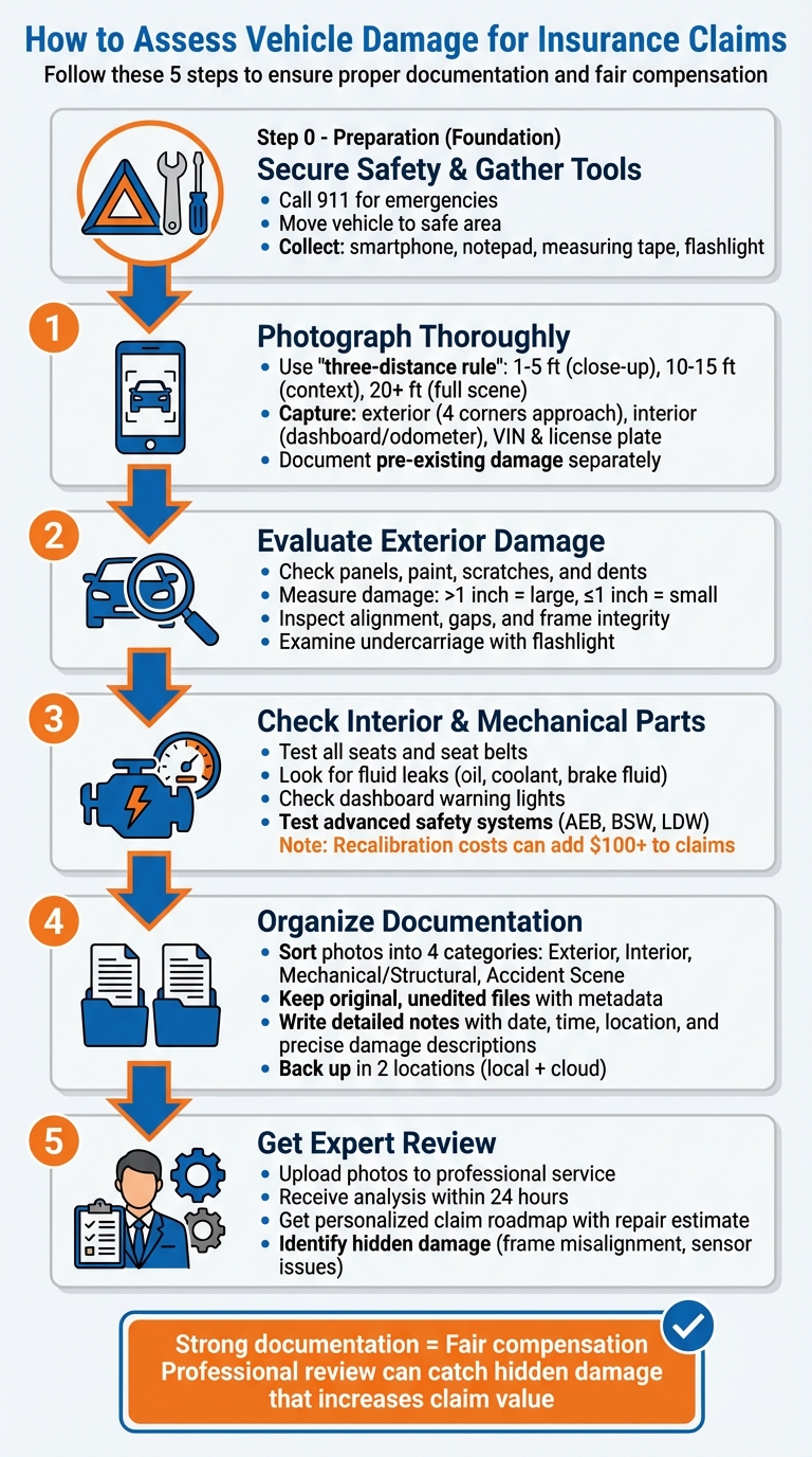 5-Step Vehicle Damage Assessment Process for Insurance Claims