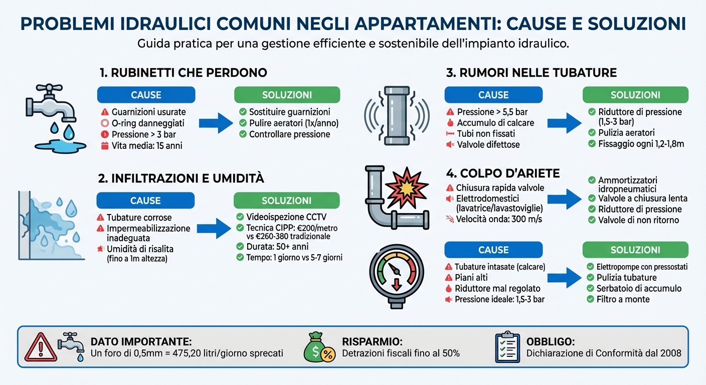 Guida rapida ai problemi idraulici comuni: cause e soluzioni