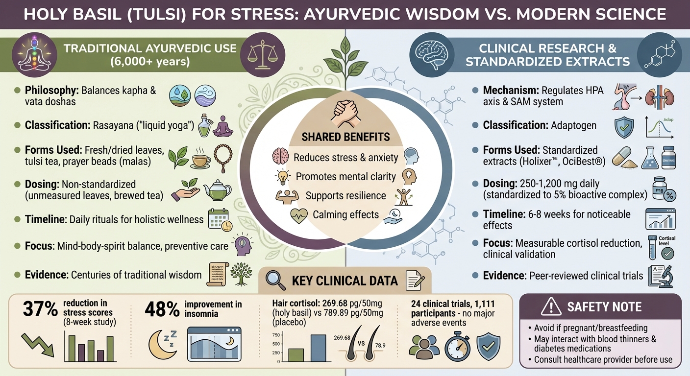 Holy Basil for Stress: Ayurvedic vs Modern Science Comparison